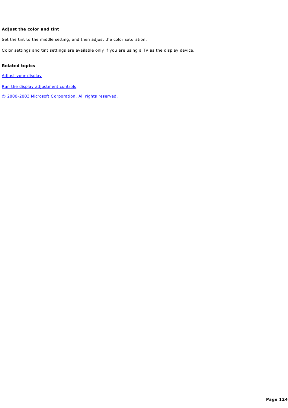 Adjust the color and tint | Sony PCV-RZ49G User Manual | Page 124 / 459