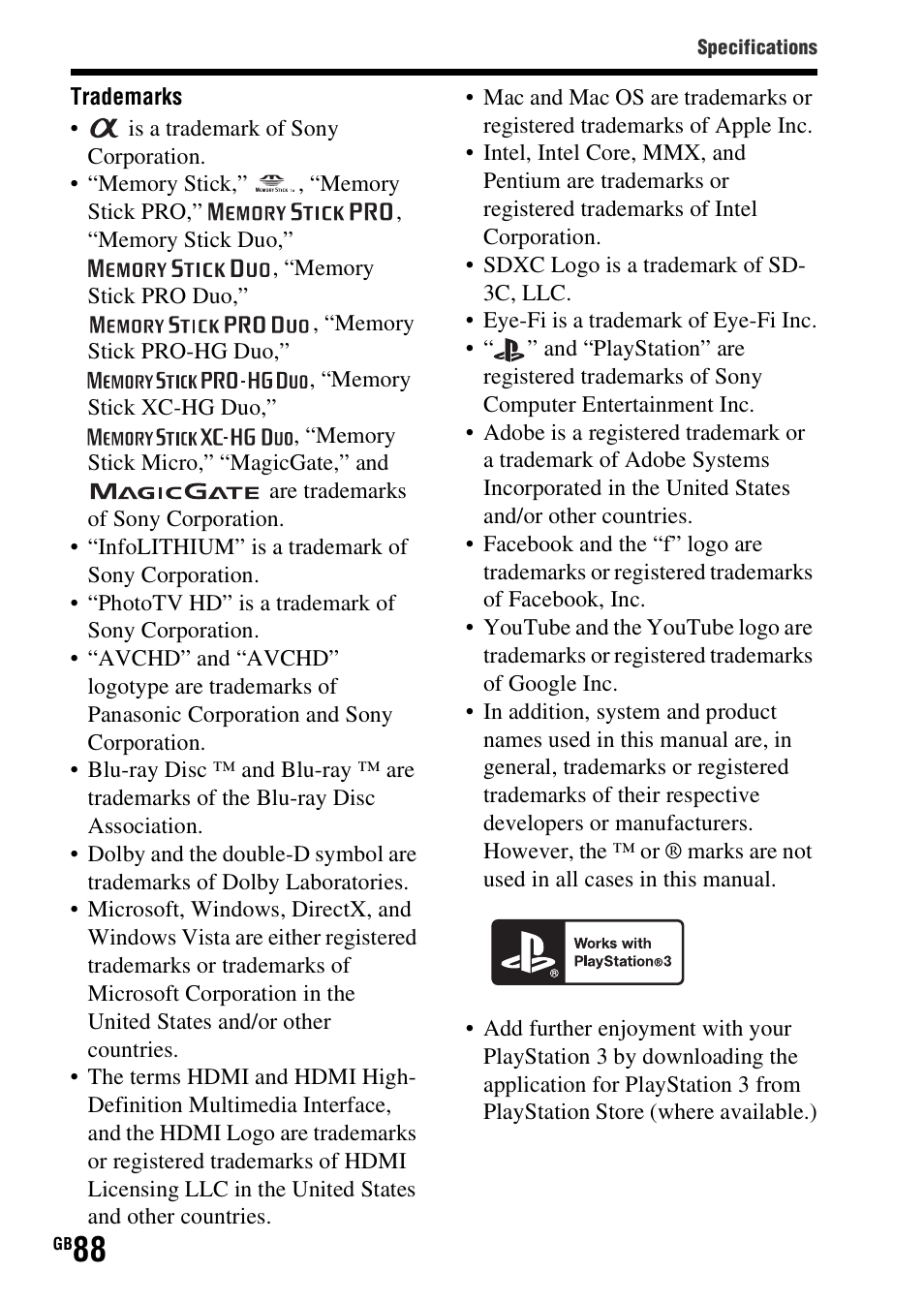 Sony SLT-A58 User Manual | Page 88 / 96
