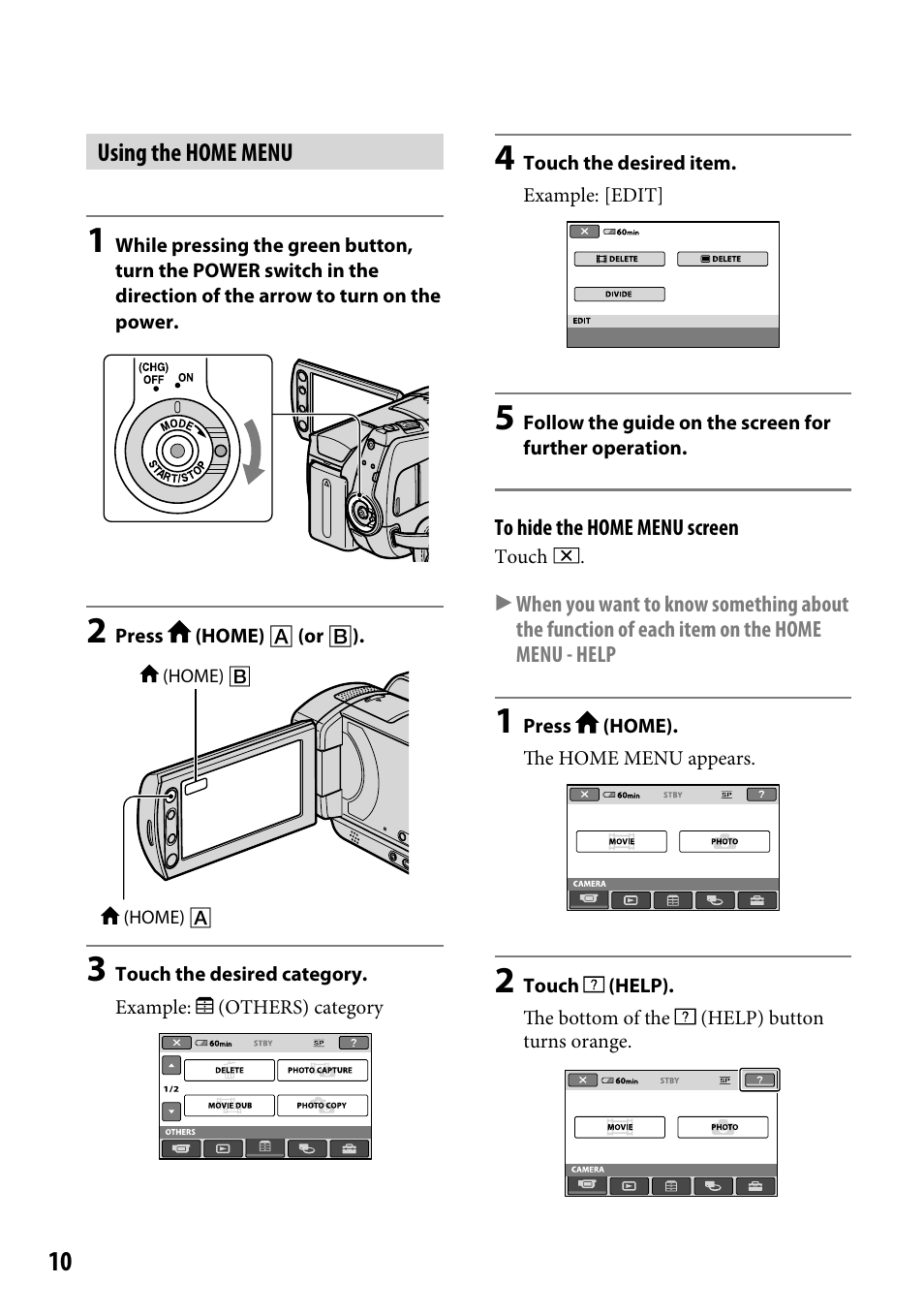 Sony DCR-SR46BDL User Manual | Page 10 / 108