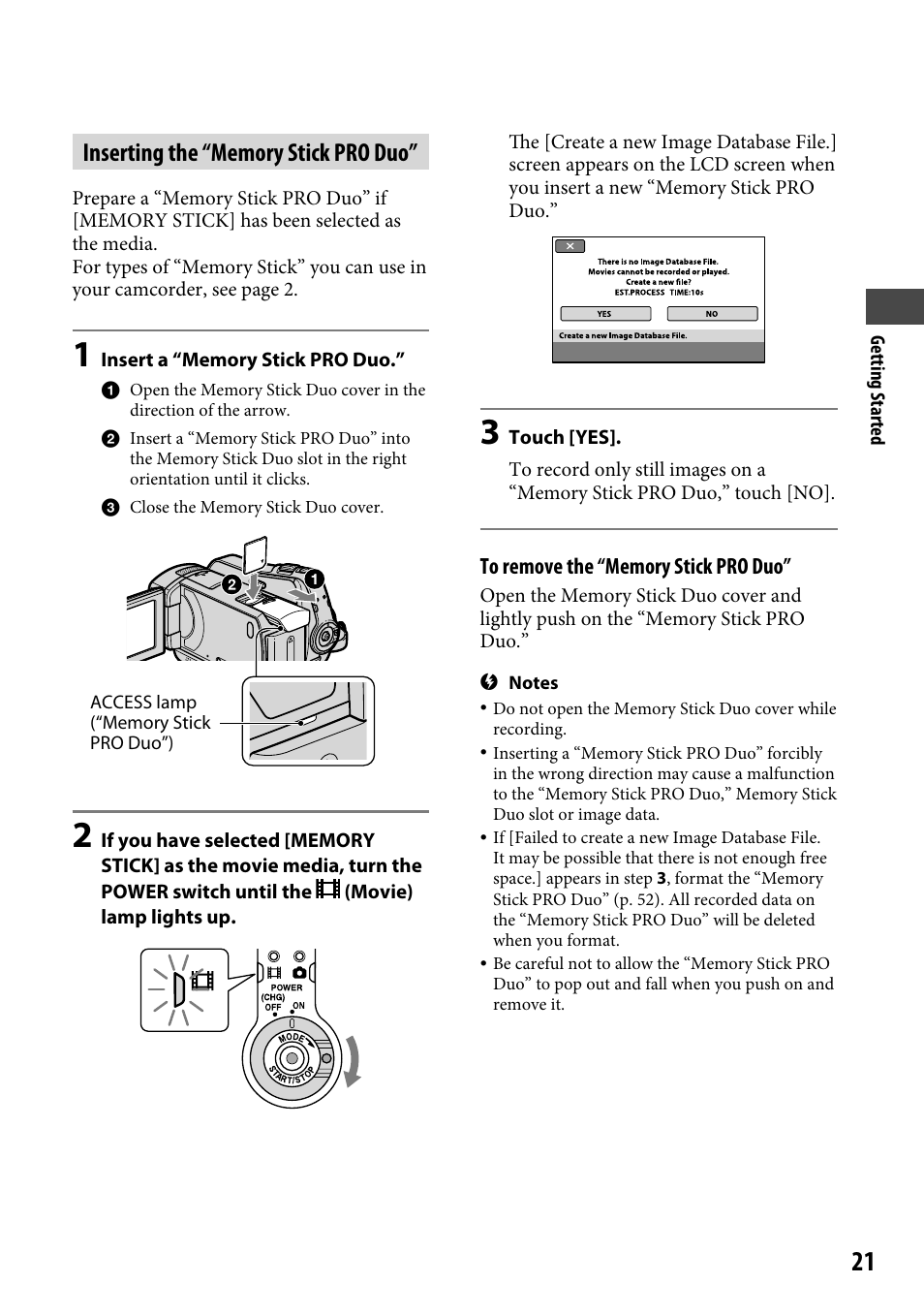 Sony DCR-SR46BDL User Manual | Page 21 / 108