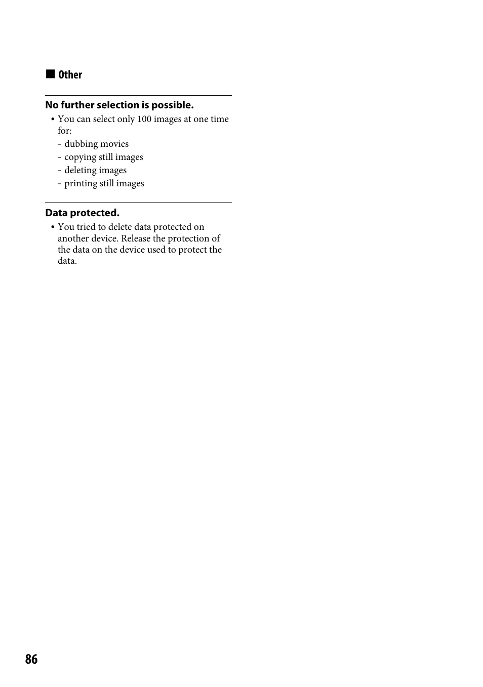 Other | Sony DCR-SR46BDL User Manual | Page 86 / 108