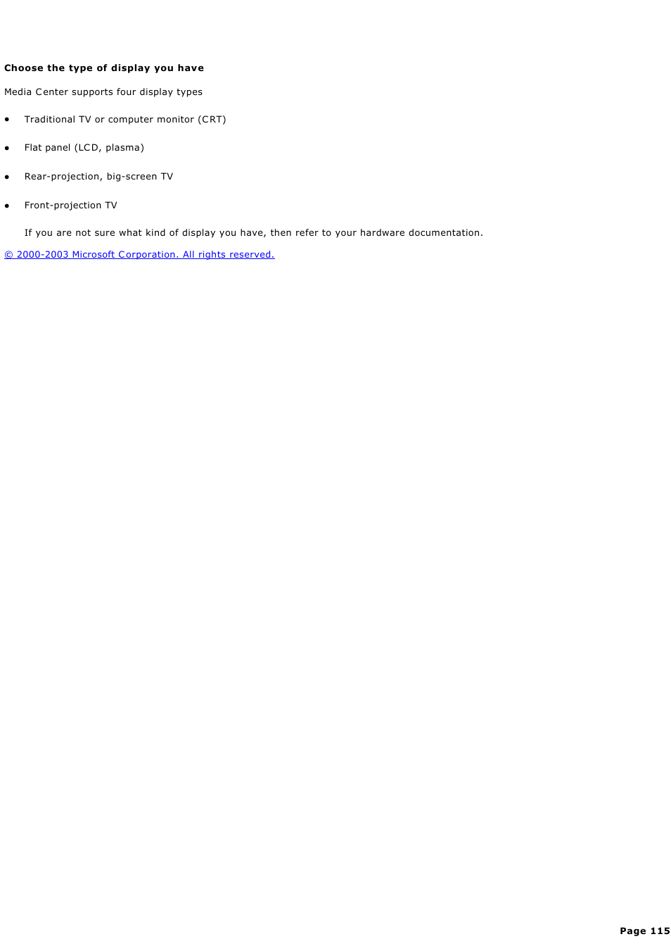 Choose the type of display you have | Sony PCV-RZ45G User Manual | Page 115 / 459