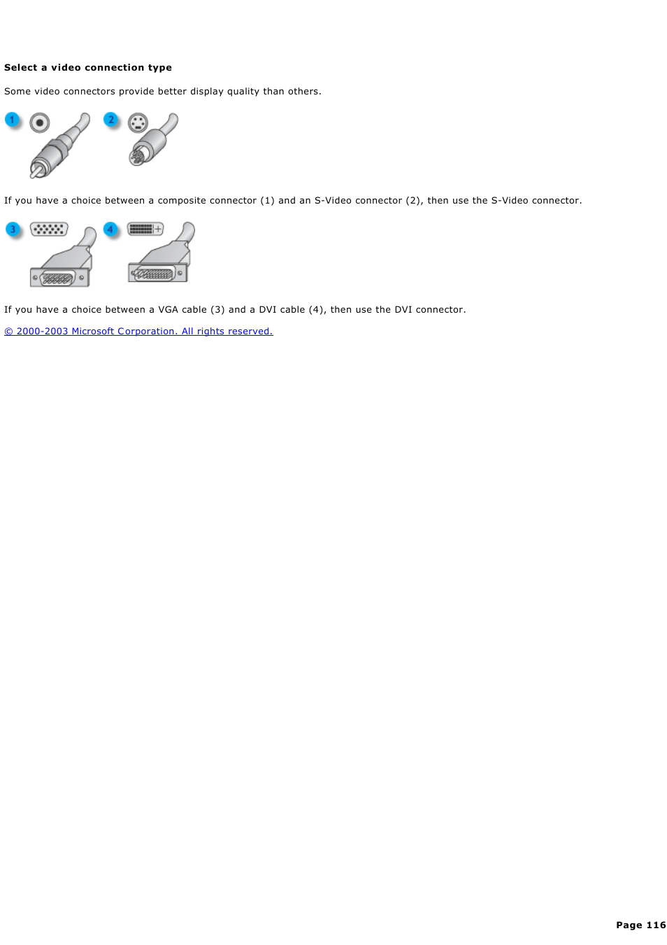 Select a video connection type | Sony PCV-RZ45G User Manual | Page 116 / 459