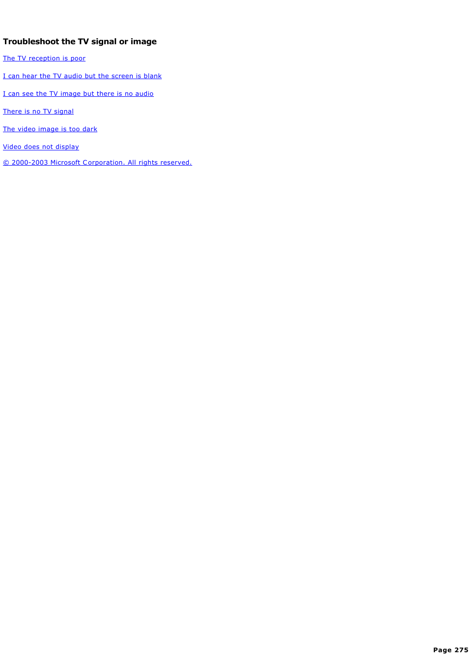 Troubleshoot the tv signal or image | Sony PCV-RZ45G User Manual | Page 275 / 459