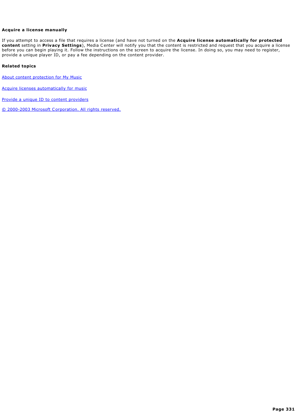 Acquire a license manually | Sony PCV-RZ45G User Manual | Page 331 / 459
