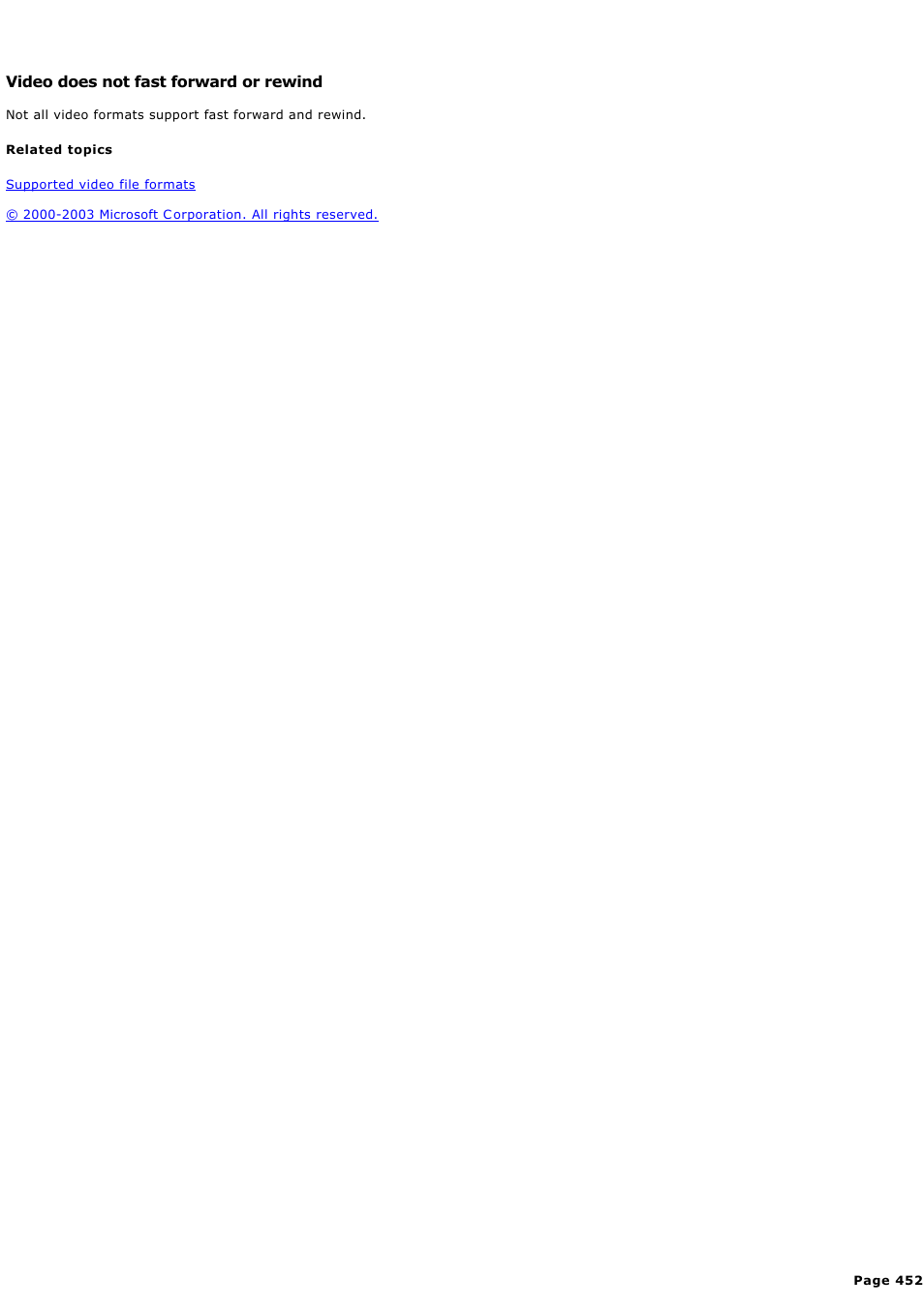 Video does not fast forward or rewind | Sony PCV-RZ45G User Manual | Page 452 / 459