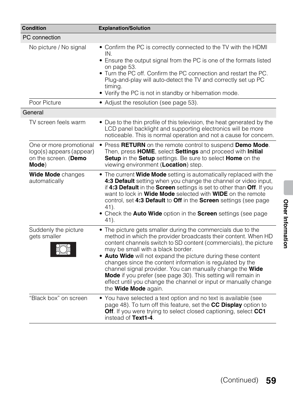 Continued) | Sony KDL-40R450A User Manual | Page 59 / 68