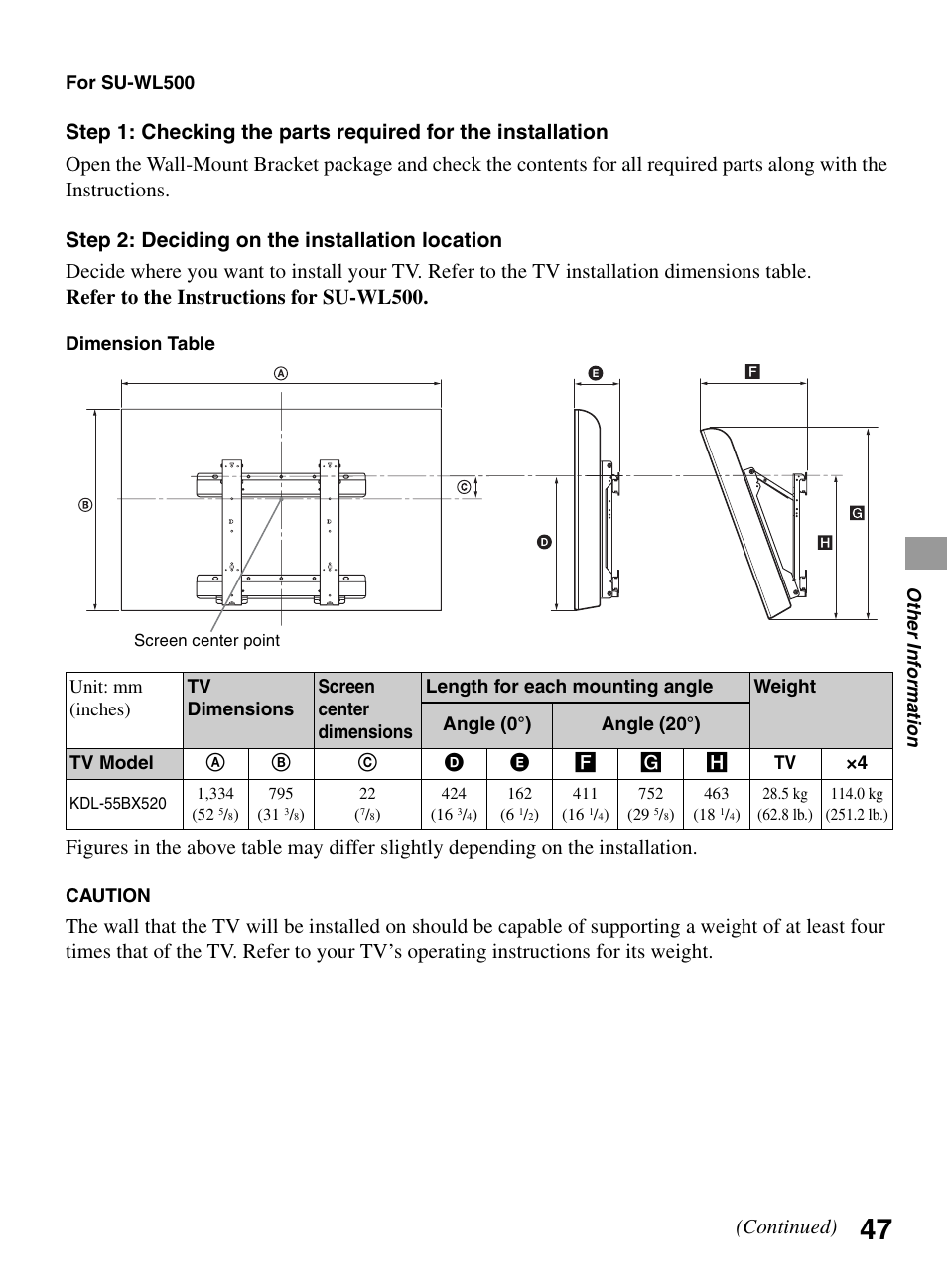 Continued) | Sony KDL-55BX520 User Manual | Page 47 / 60