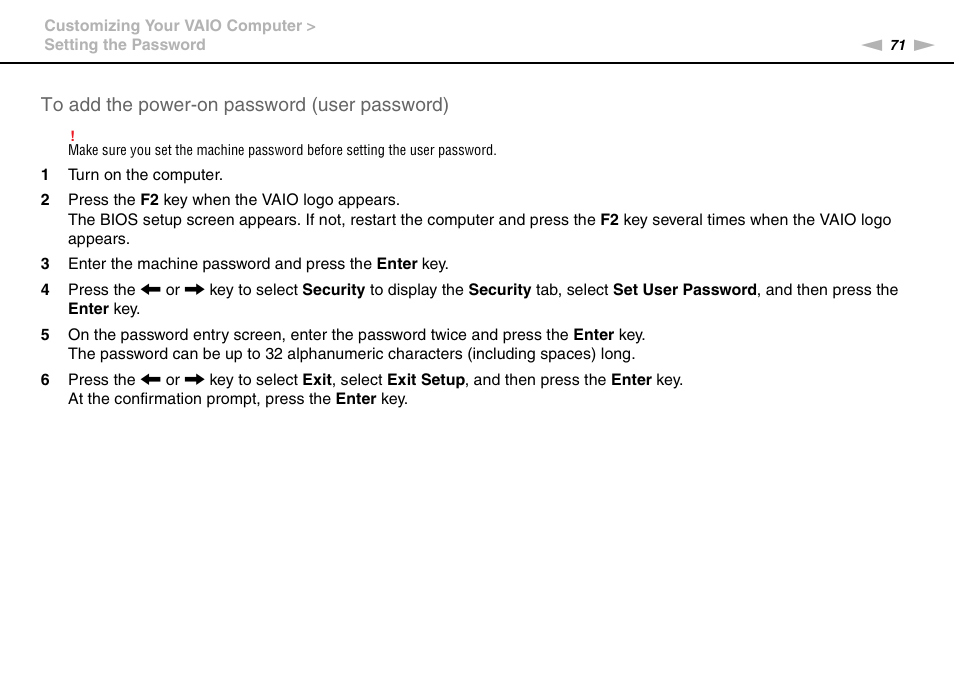Sony VPCW121AX User Manual | Page 71 / 128