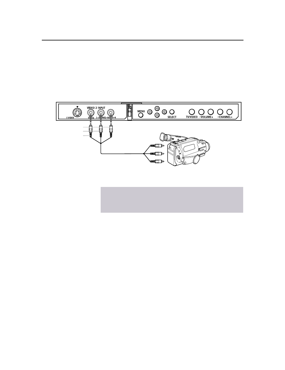 Connecting a camcorder, 26 connecting a camcorder | Sony KV-32HS20 User Manual | Page 34 / 72