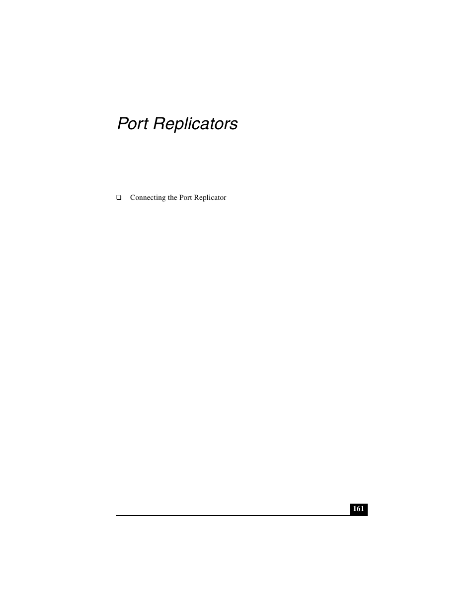 Port replicators | Sony PCG-GRS100 User Manual | Page 161 / 208