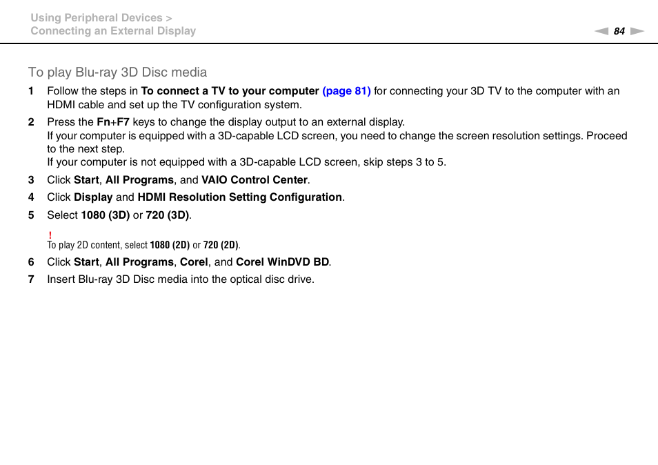Sony VPCF237FX User Manual | Page 84 / 176