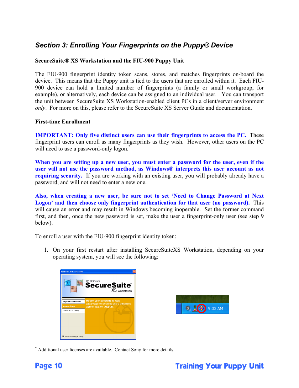 Page 10 training your puppy unit | Sony FIU-900 User Manual | Page 10 / 25