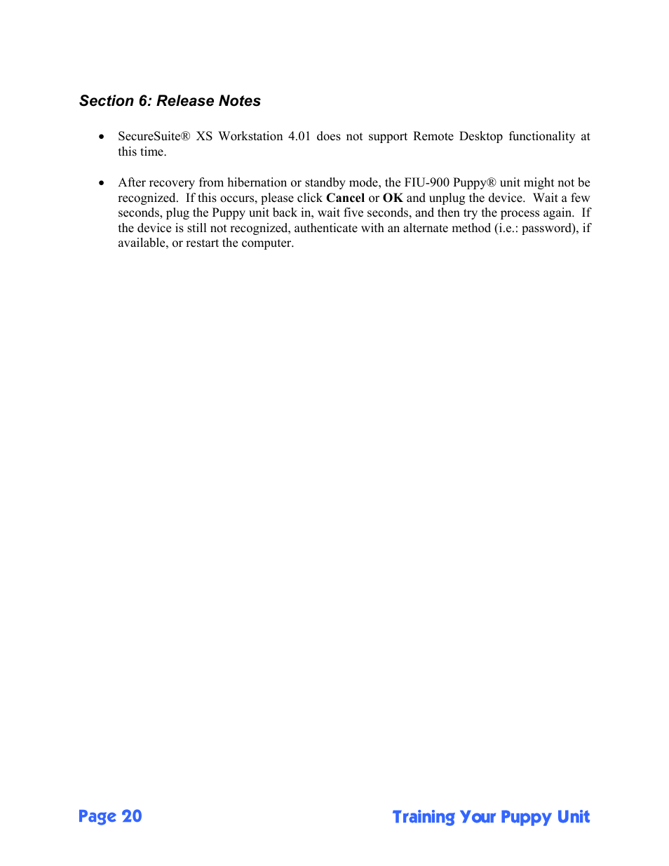 Page 20 training your puppy unit | Sony FIU-900 User Manual | Page 20 / 25