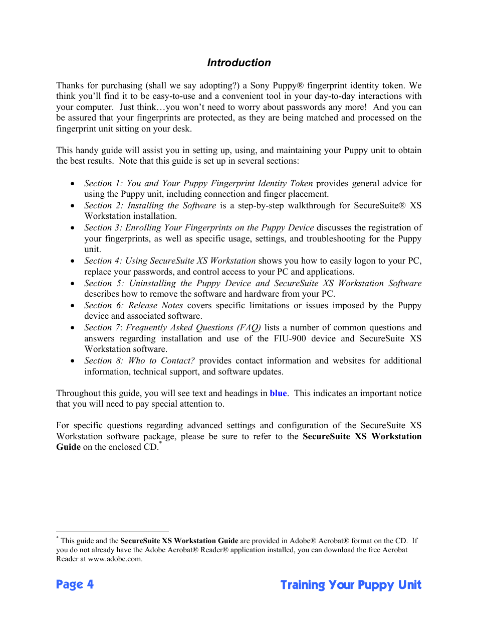 Page 4 training your puppy unit | Sony FIU-900 User Manual | Page 4 / 25