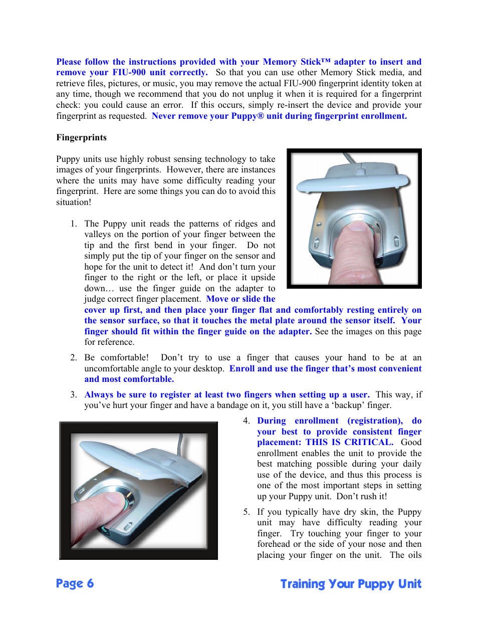 Page 6 training your puppy unit | Sony FIU-900 User Manual | Page 6 / 25