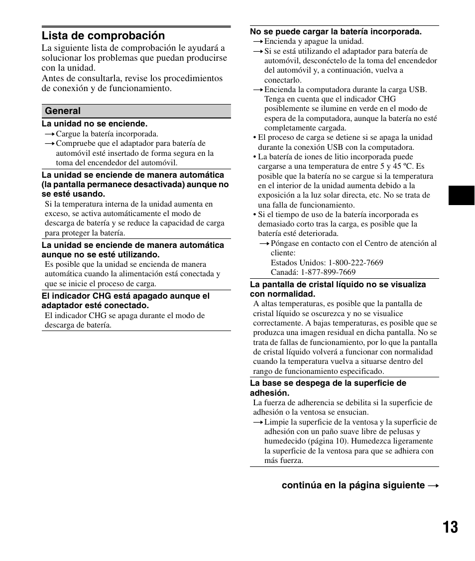 Lista de comprobación | Sony NV-U44 User Manual | Page 39 / 44