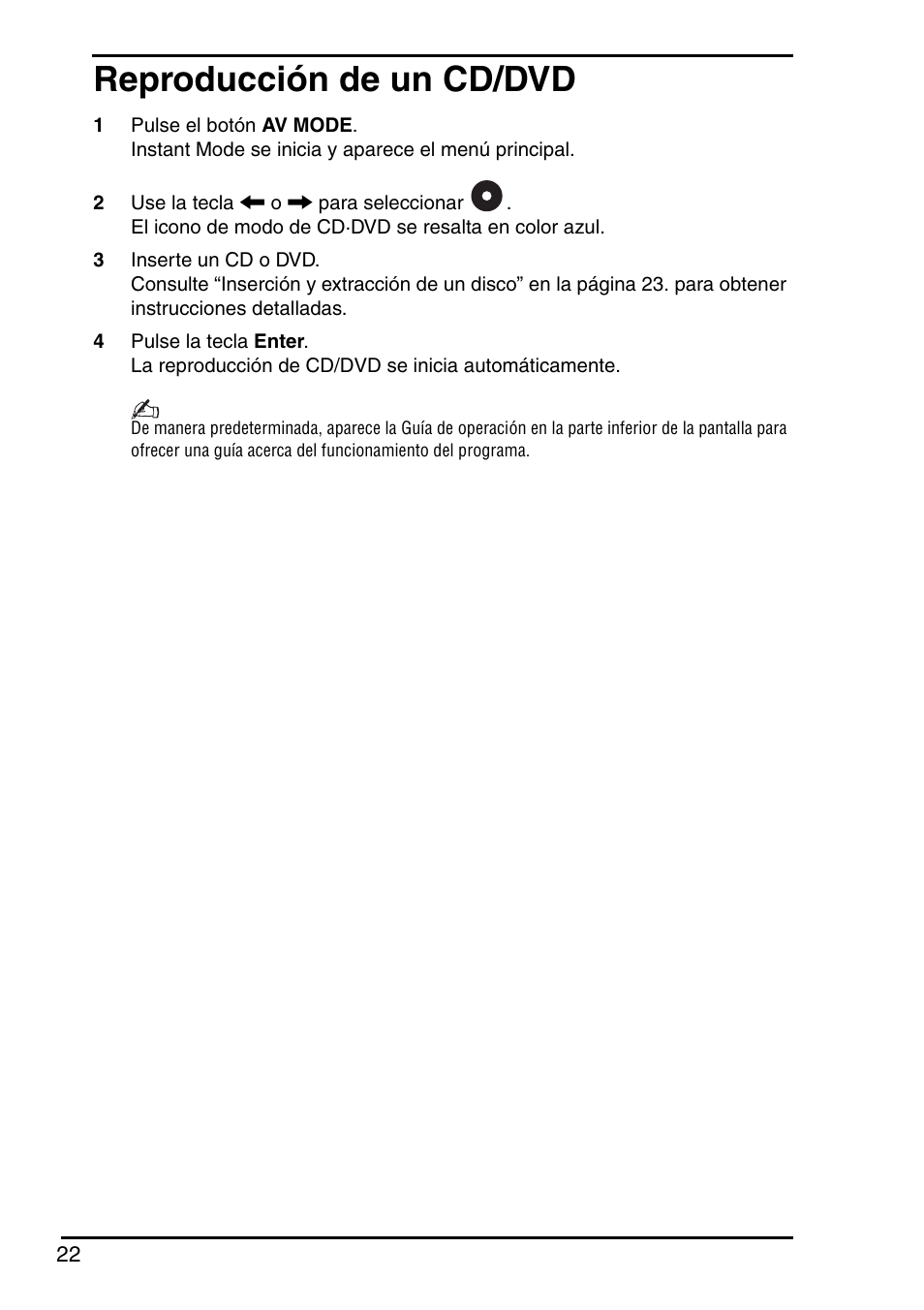 Reproducción de un cd/dvd | Sony VGN-FZ250E User Manual | Page 24 / 68
