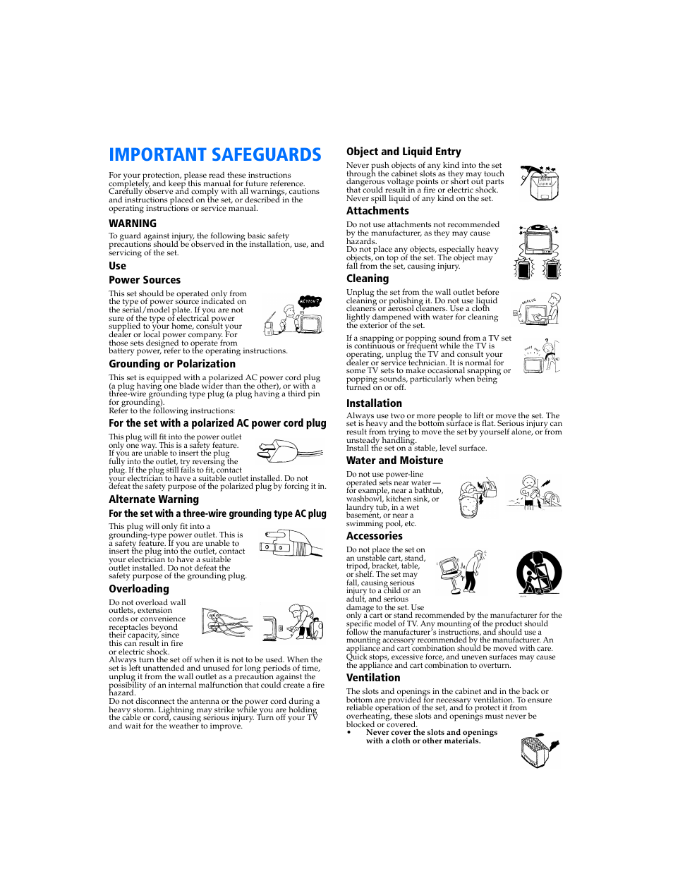 Important safeguards | Sony KV-27FV300 User Manual | Page 3 / 66