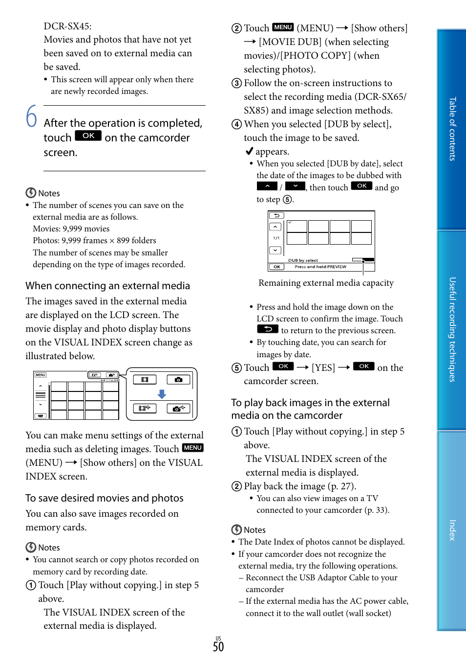 Sony DCR-SX85 User Manual | Page 50 / 98