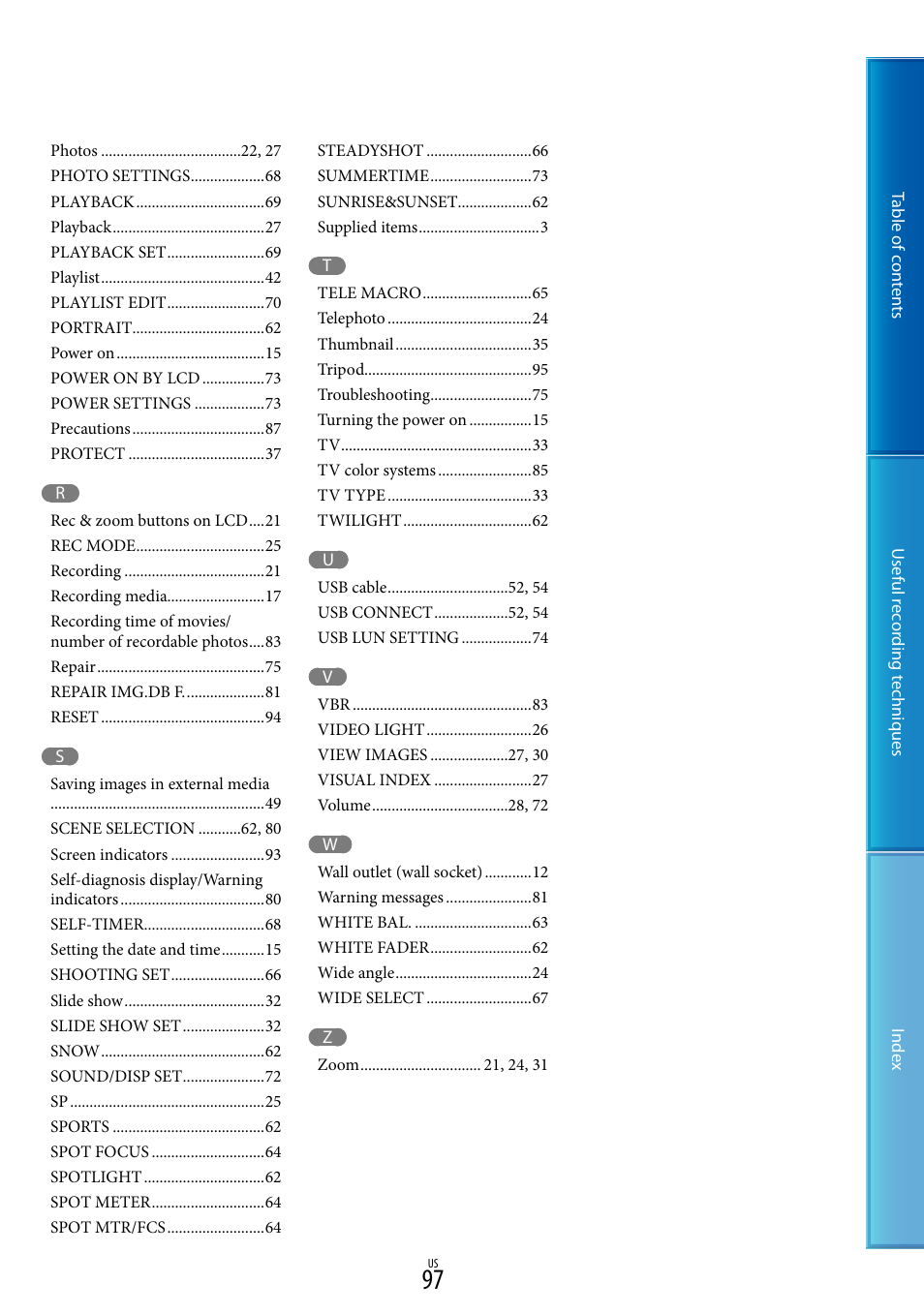 Sony DCR-SX85 User Manual | Page 97 / 98