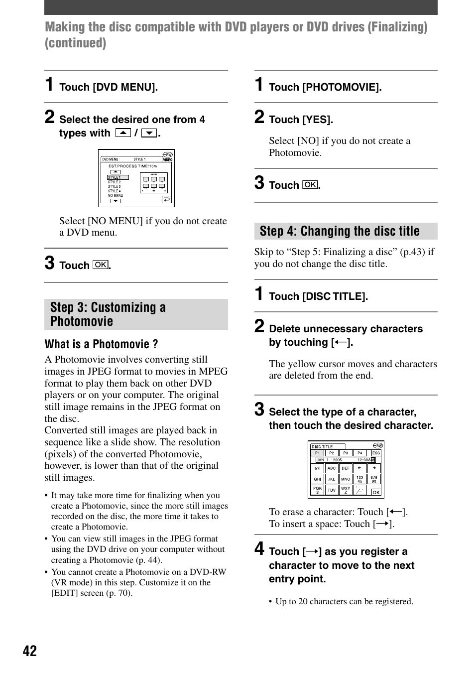 Sony DCR-DVD7 User Manual | Page 42 / 112
