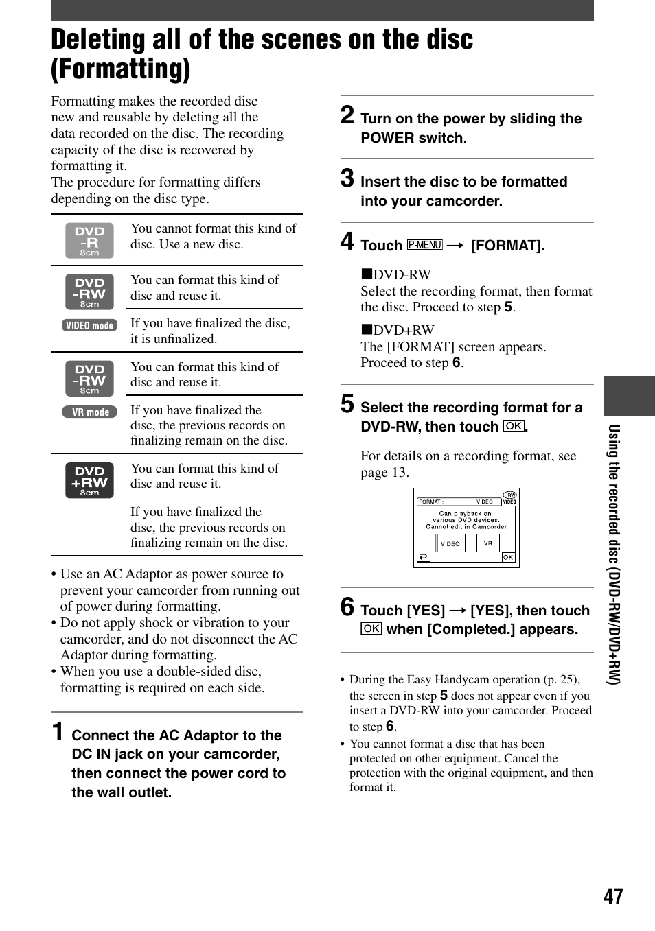 Sony DCR-DVD7 User Manual | Page 47 / 112