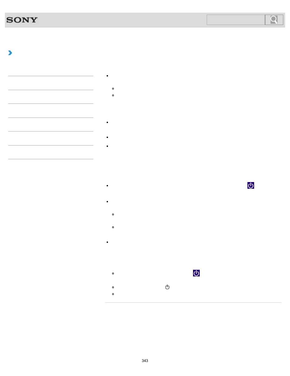 Troubleshooting, Search | Sony SVE11125CXB User Manual | Page 343 / 361
