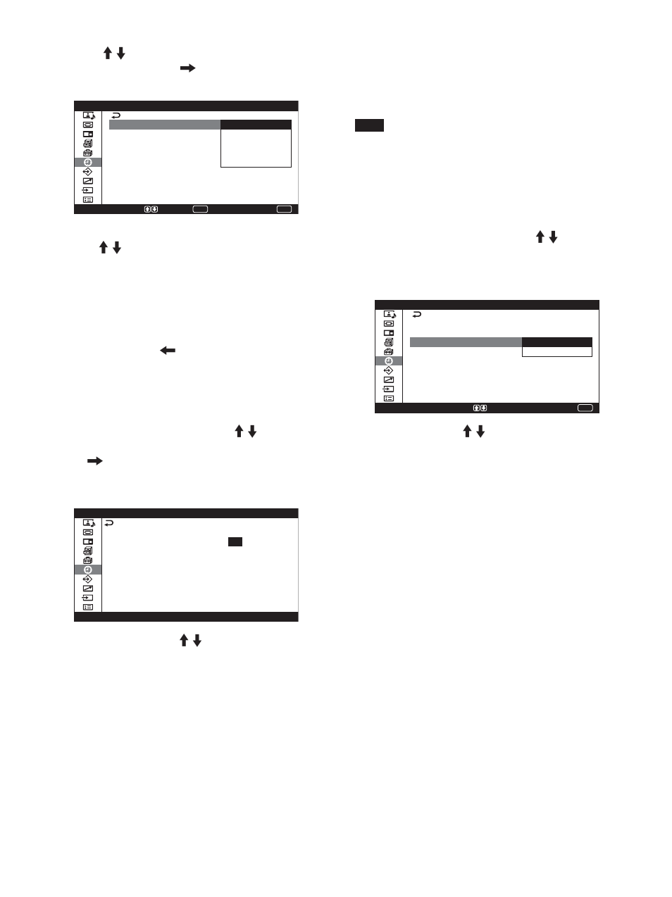 Adjusting the time, Displaying the time | Sony PFM-42X1S User Manual | Page 102 / 376