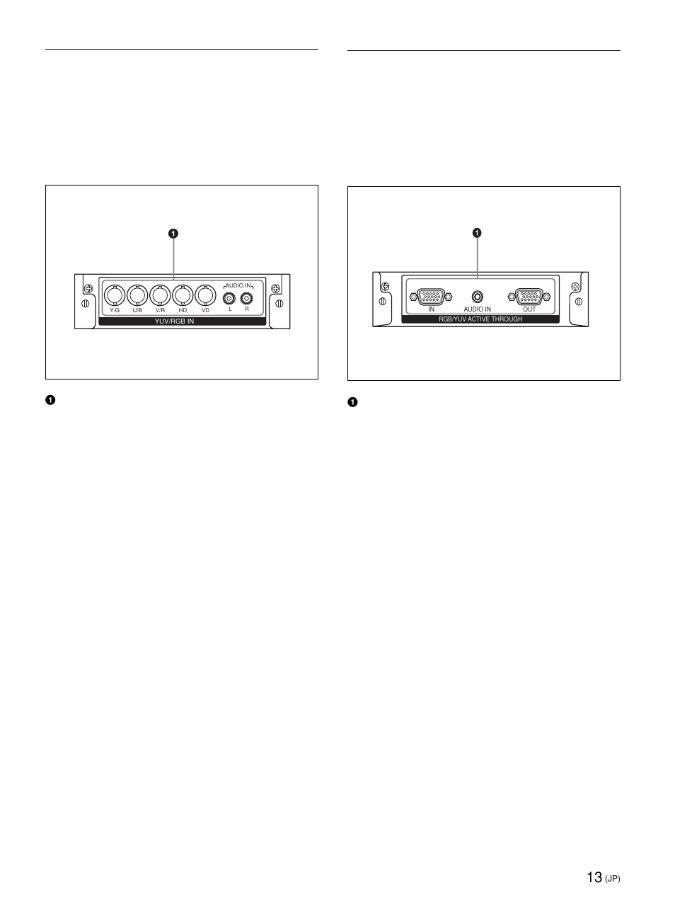 コンポーネント/rgb入力アダプターbkm-v11 （別売り, Ｒｇｂ/コンポーネントアクティブスルーアダプ ターbkm-v12（別売り | Sony PFM-42X1S User Manual | Page 13 / 376