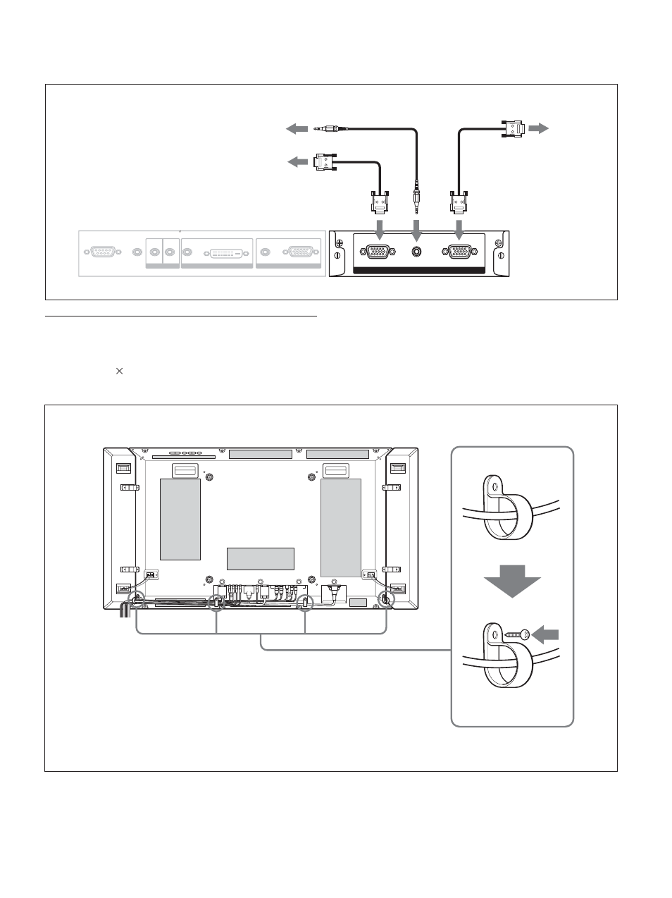 Anbringen der kabelhalter, Anschließen des monitors | Sony PFM-42X1S User Manual | Page 179 / 376