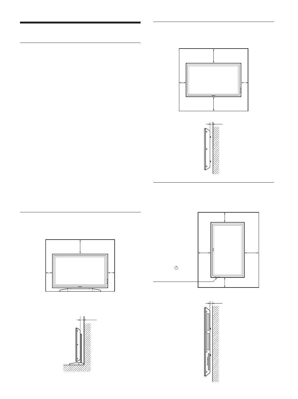 Precaución, Al utilizar el soporte (no suministrado), Al montar la pantalla en horizontal | Al montar la pantalla en vertical | Sony PFM-42X1S User Manual | Page 229 / 376