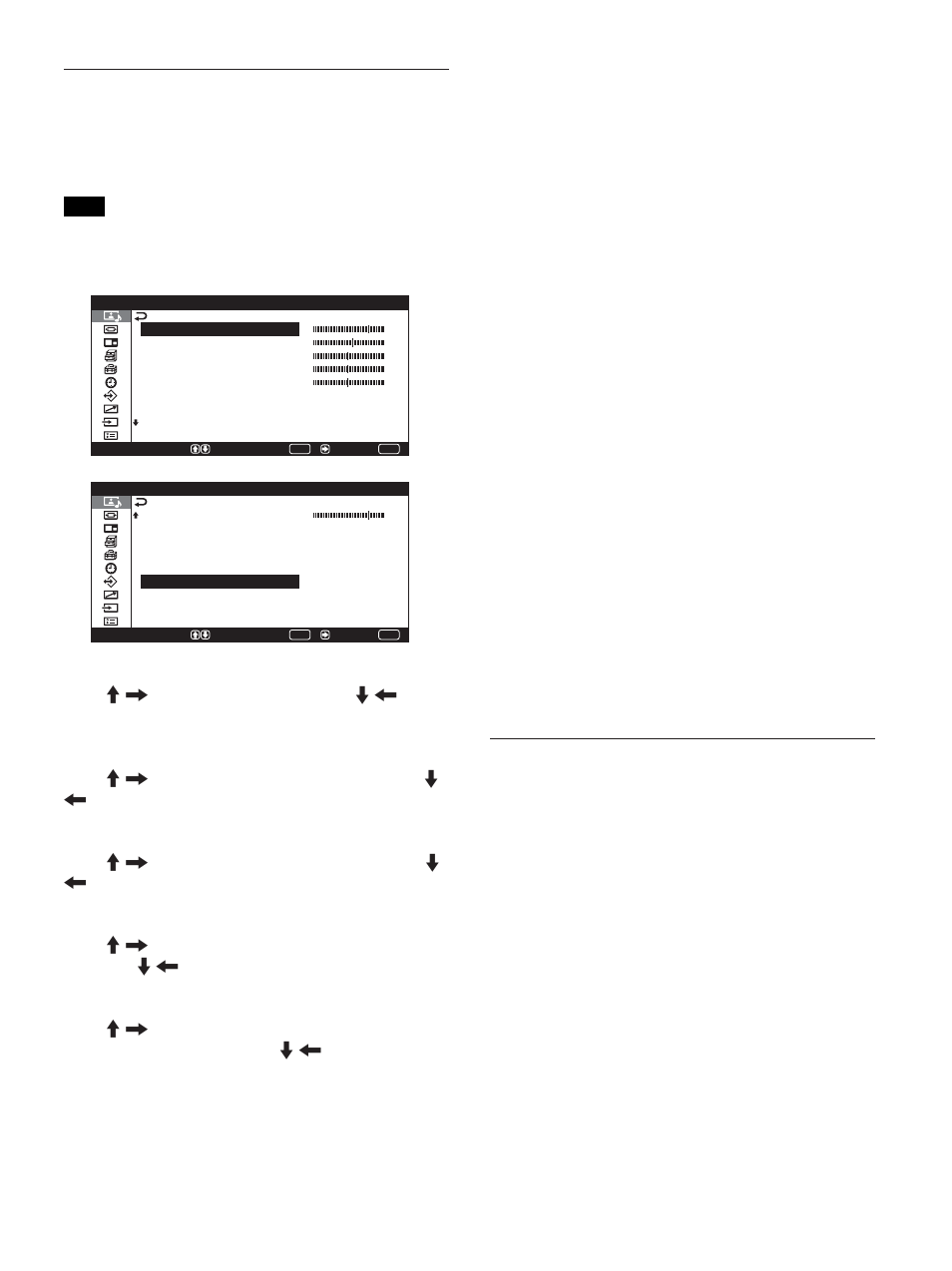 Menú ajuste imagen, Menú ajuste sonido, Temp color combia la temperatura del color | Sony PFM-42X1S User Manual | Page 235 / 376