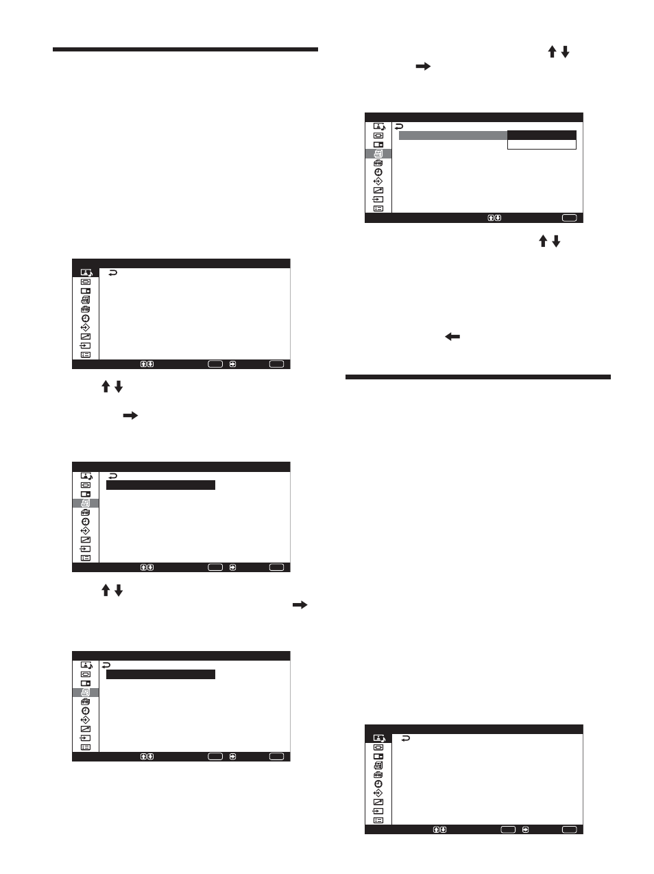 Ajuste de la matriz de colores, Función de autoapagado | Sony PFM-42X1S User Manual | Page 262 / 376