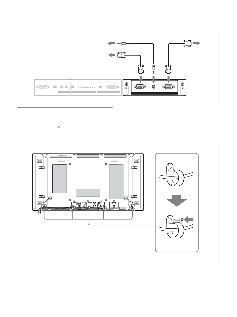 Uso dei fermacavi, Collegamenti | Sony PFM-42X1S User Manual | Page 285 / 376