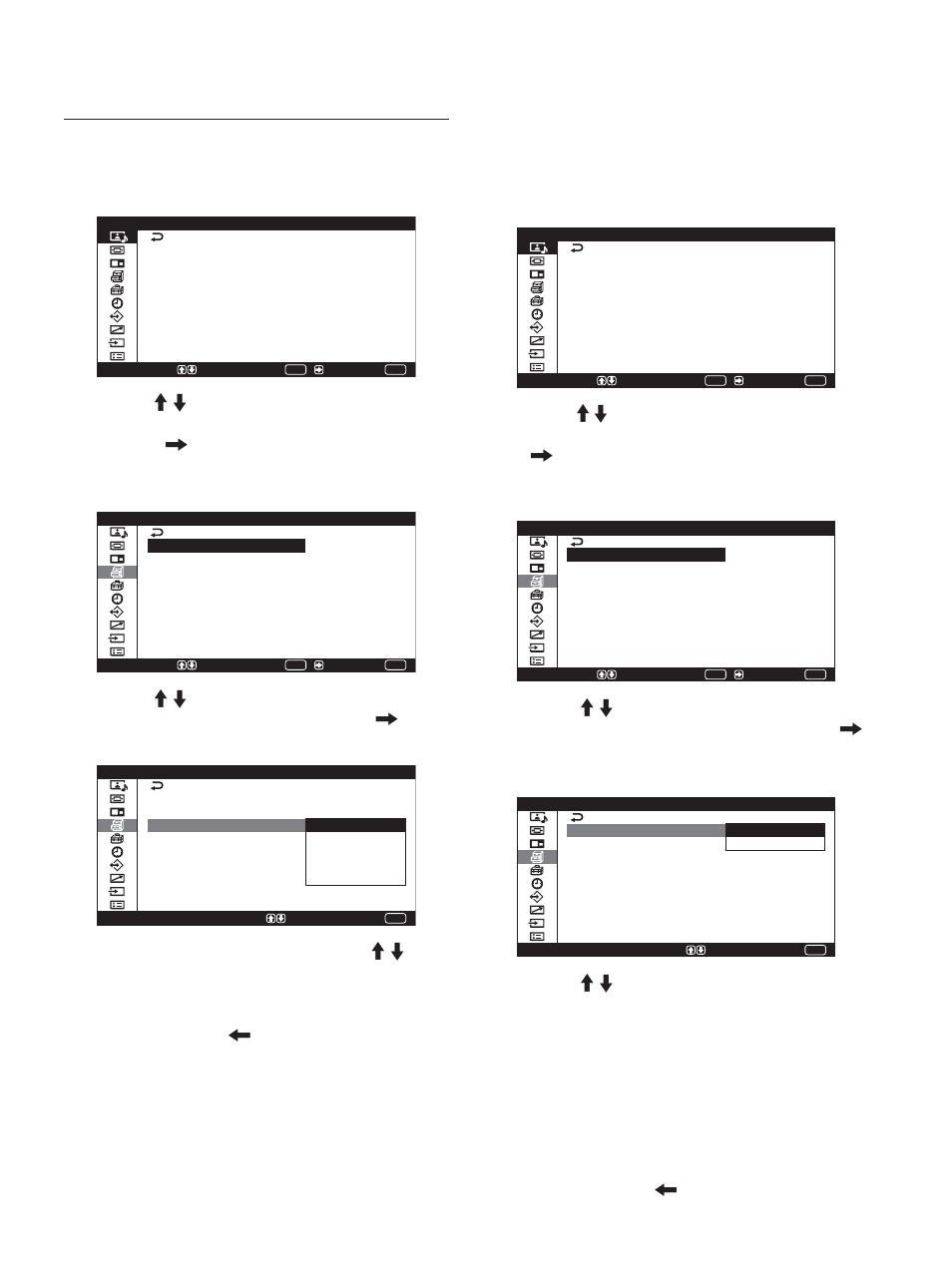 Modifica del modo di visualizzazione, Funzione di risparmio energetico, Visualizzazione dei sottotitoli | Sony PFM-42X1S User Manual | Page 297 / 376
