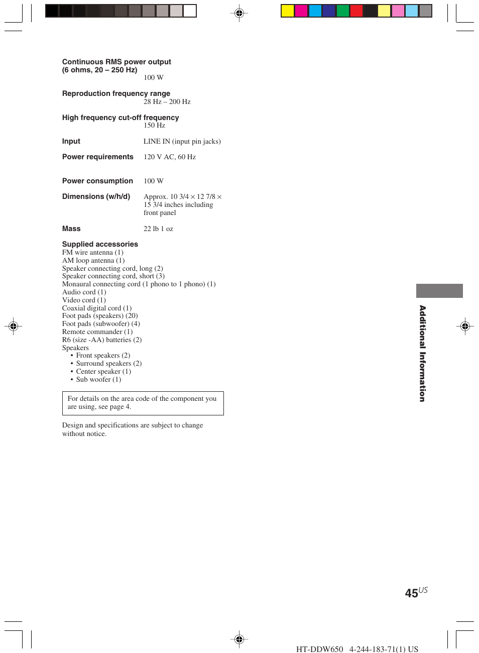 Sony HT-DDW650 User Manual | Page 45 / 48