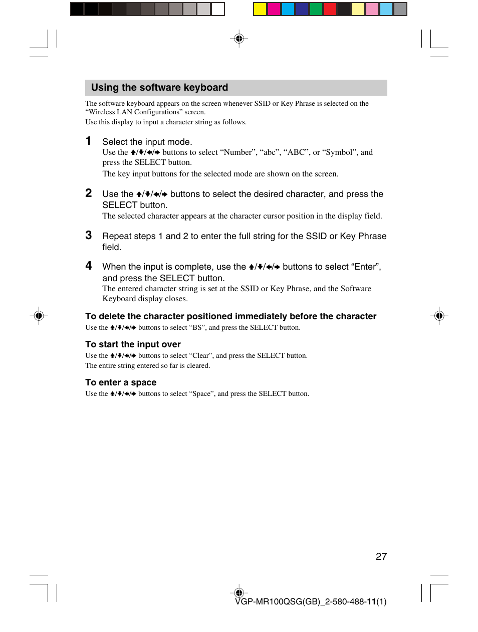 Sony VGP-MR100U User Manual | Page 27 / 143