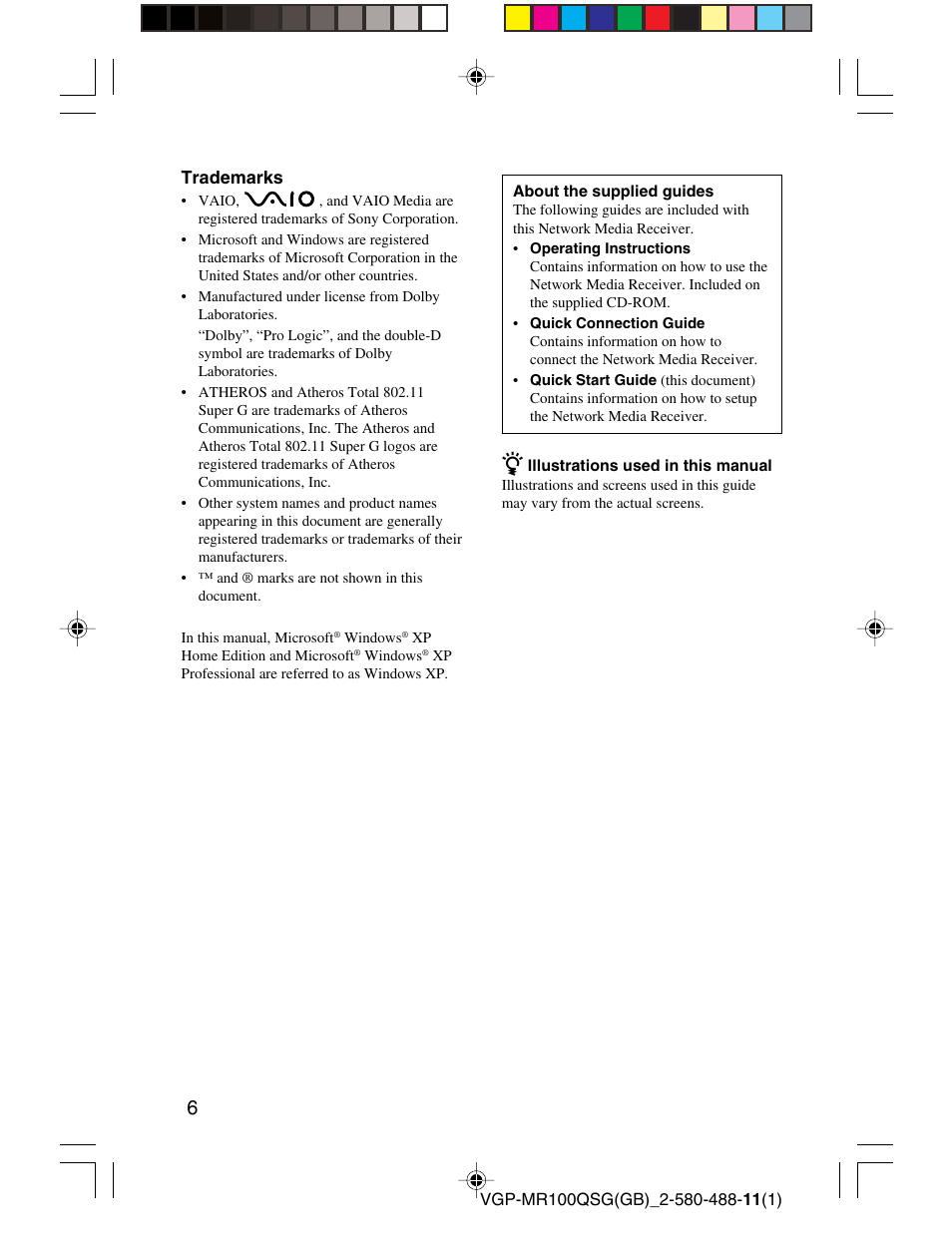 Sony VGP-MR100U User Manual | Page 6 / 143