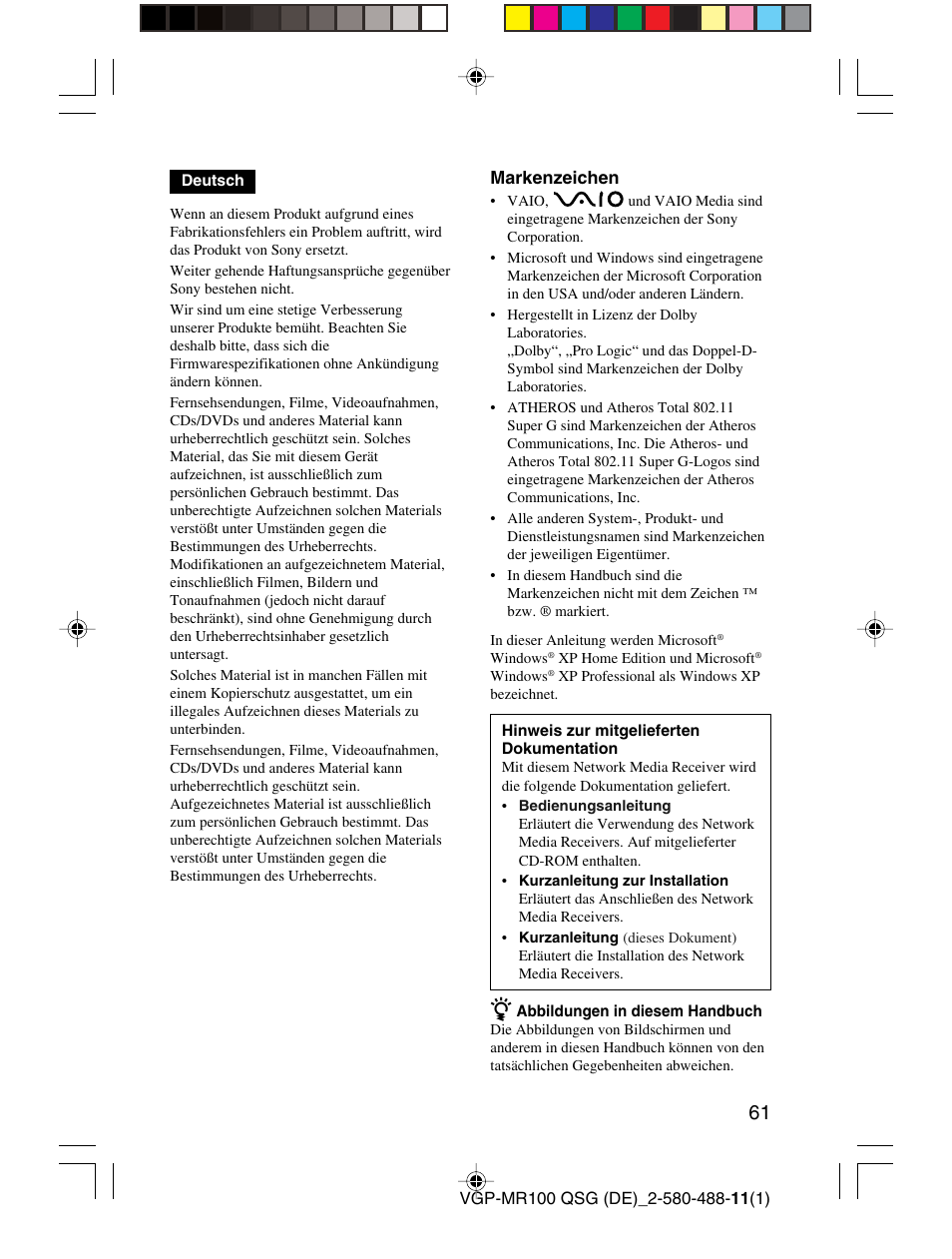 Sony VGP-MR100U User Manual | Page 61 / 143