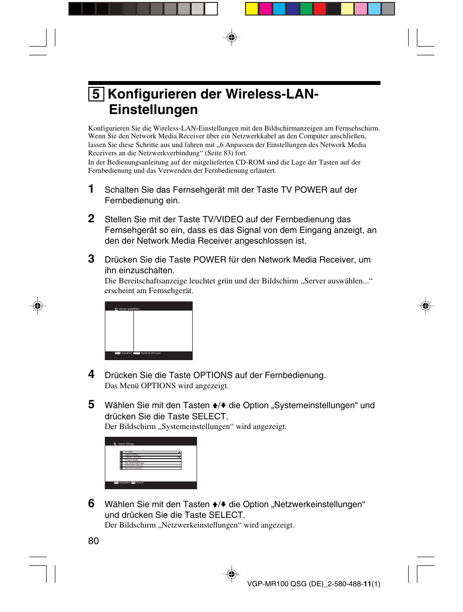 5 konfigurieren der wireless-lan- einstellungen | Sony VGP-MR100U User Manual | Page 80 / 143