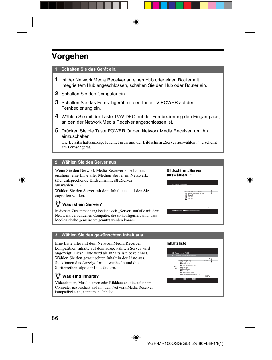 Vorgehen, Schalten sie den computer ein | Sony VGP-MR100U User Manual | Page 86 / 143