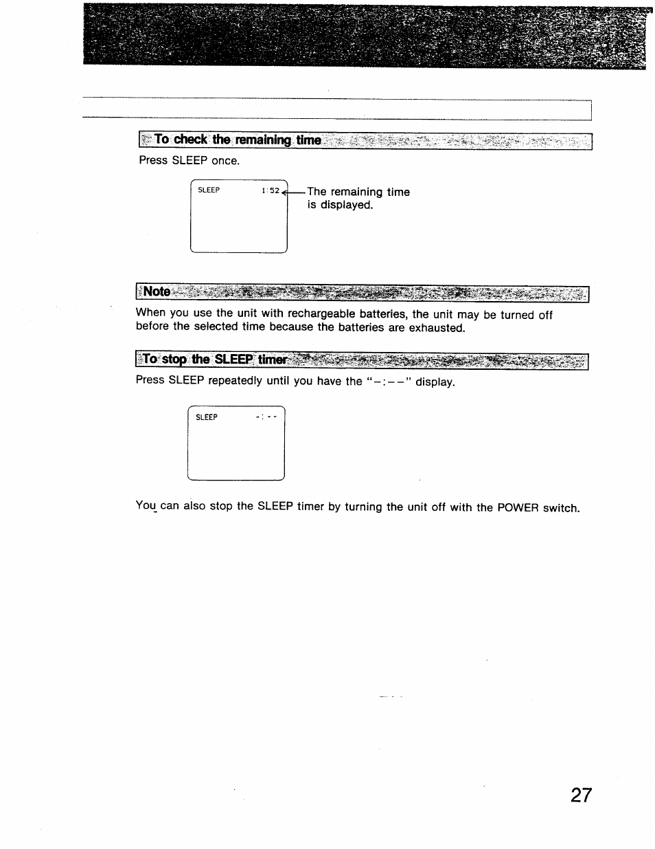 To dieck the remaining time, Inote, Stop:the | Sony GV-8 User Manual | Page 27 / 60