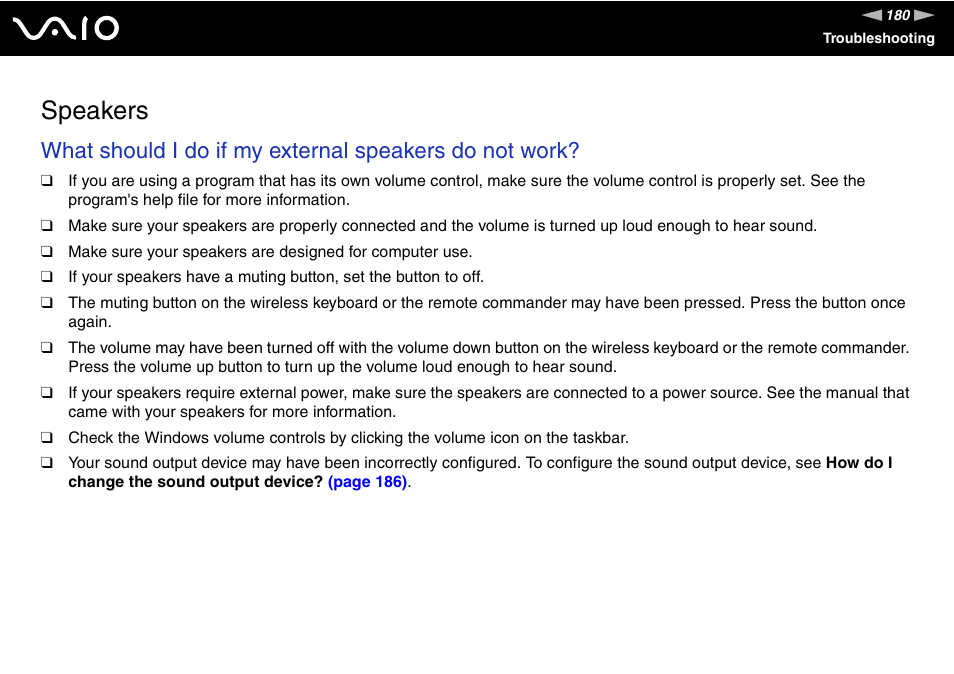 Speakers | Sony VGC-LV170J User Manual | Page 180 / 208