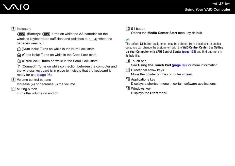 Sony VGC-LV170J User Manual | Page 37 / 208