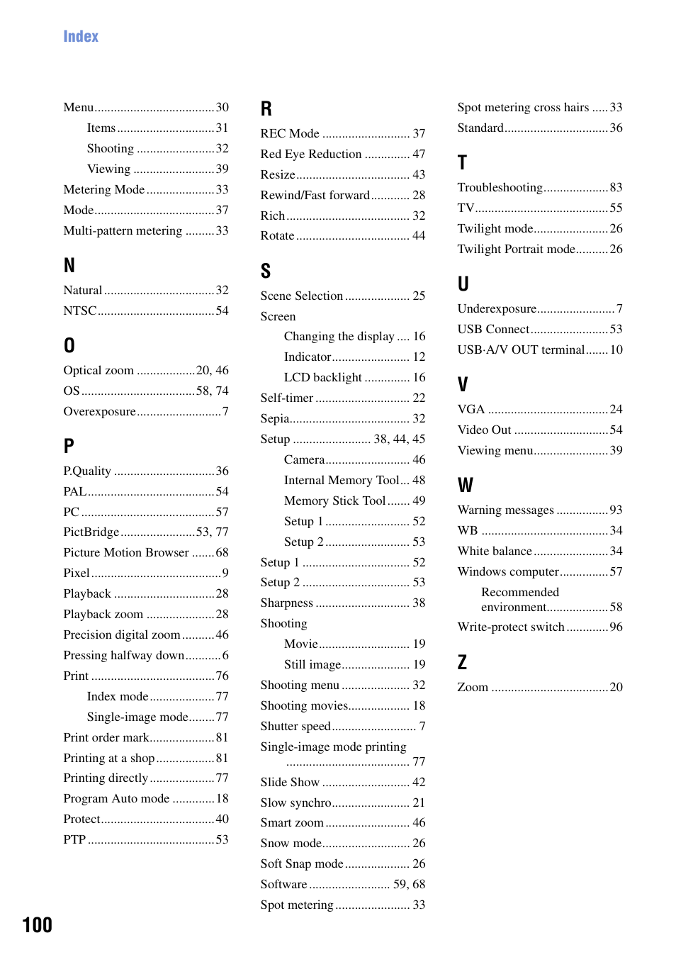 Sony DSC-S700BDL User Manual | Page 100 / 101