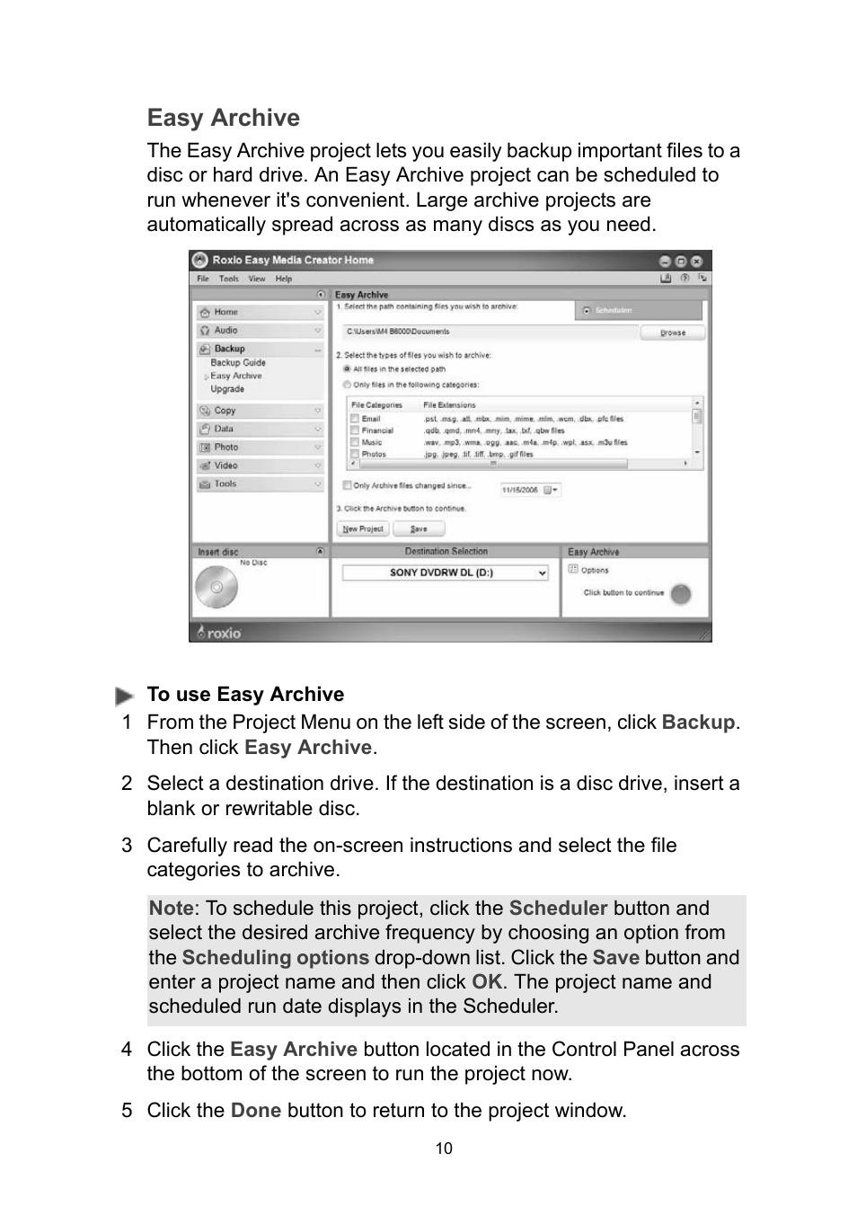 Easy archive | Sony VGN-FZ190 User Manual | Page 14 / 32