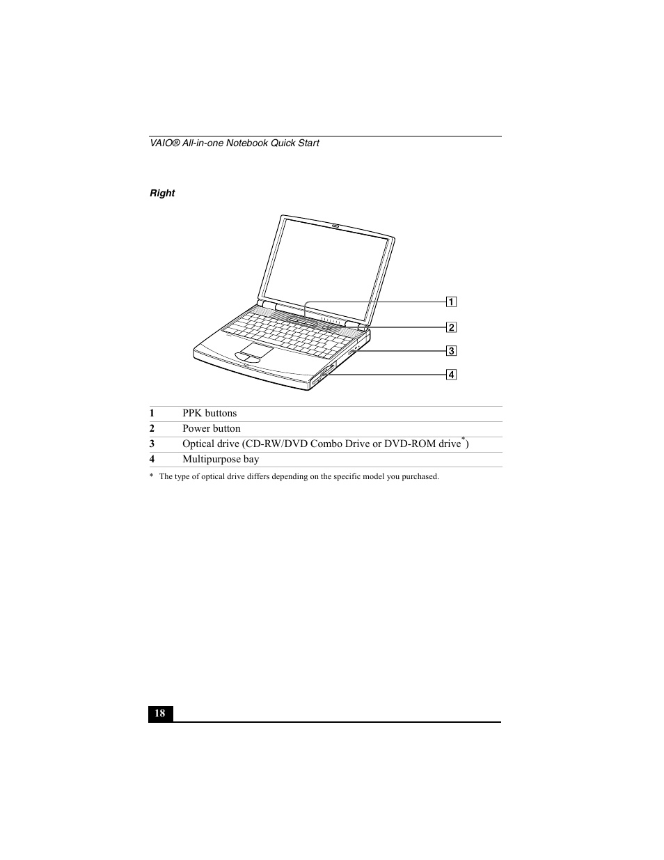 Right | Sony PCG-FX370 User Manual | Page 18 / 80