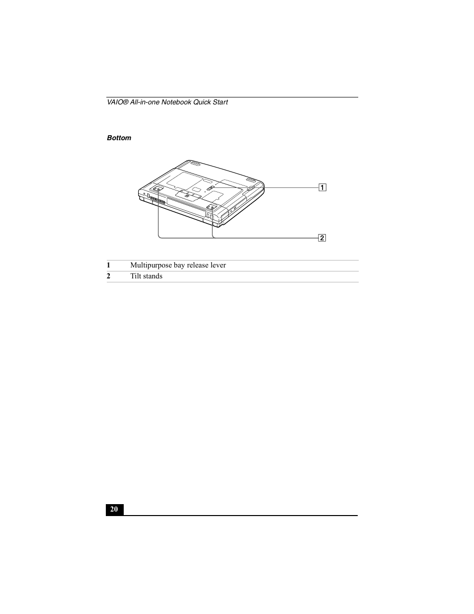 Bottom | Sony PCG-FX370 User Manual | Page 20 / 80