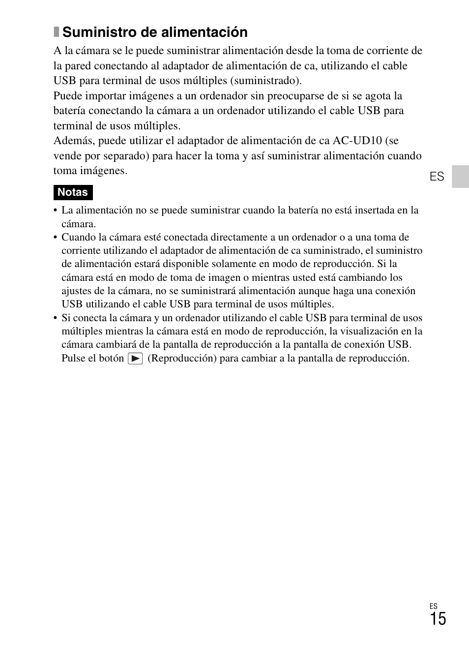 Xsuministro de alimentación | Sony DSC-TX20 User Manual | Page 49 / 68